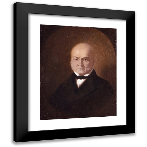 George Caleb Bingham 12x14 Black Modern Framed Museum Art Print Titled - John Quincy Adams (1850)