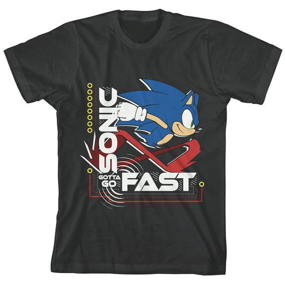 Sonic The Hedgehog Modern Boys Black Crew Neck Short Sleeve T-shirt - Large