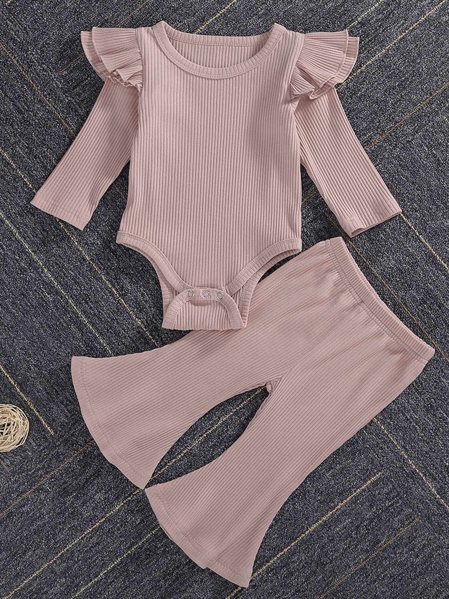 ribbed bell bottom pants