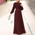 thumbnail image 5 of ZANZEA Womens Dresses Full Sleeve O-Neck With-Back-Zipper Ankle Length Dress, 5 of 7