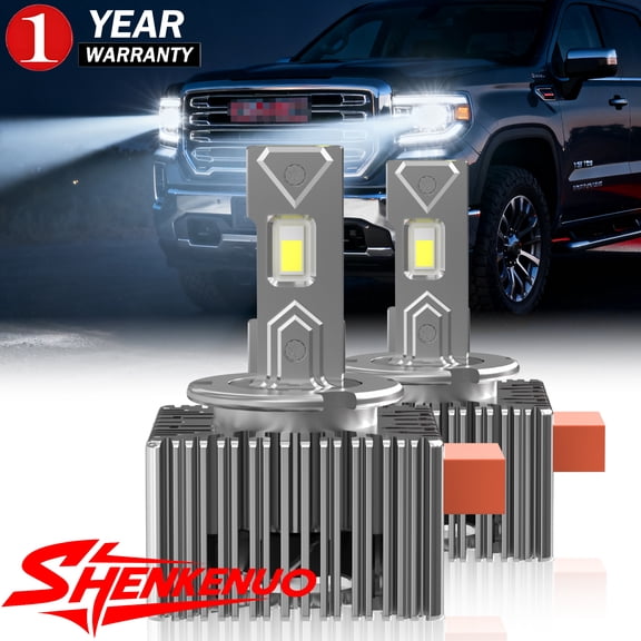 D5S Front LED Headlight High Low Beam Bulbs 6000K White 2x - for GMC Sierra 1500 2016 2017 2018