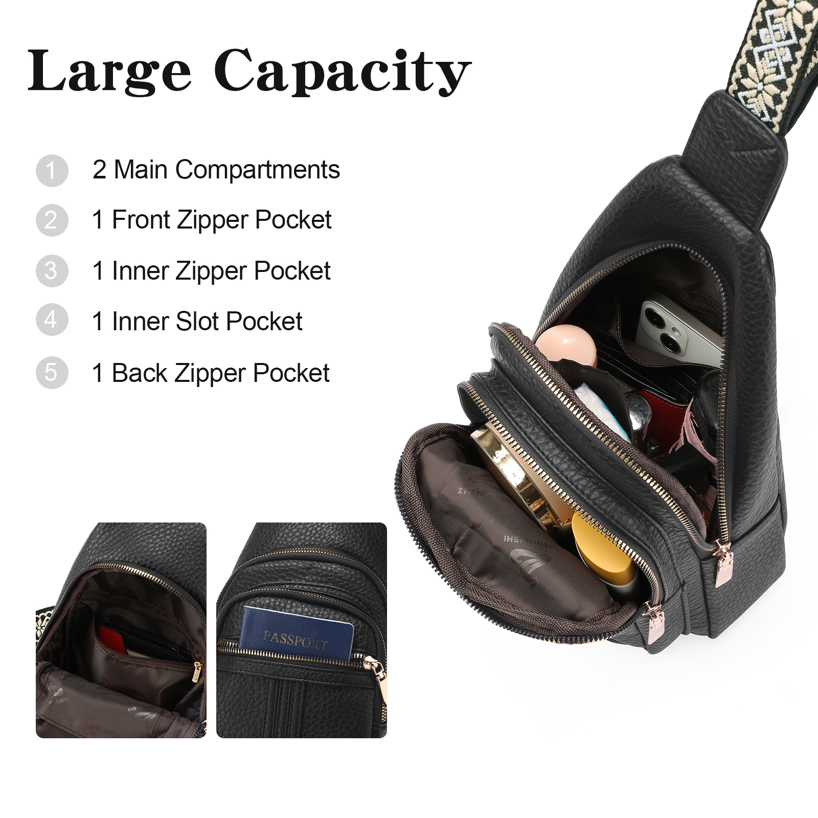 GAEKEAO Vegan Leather Sling Bag for Women photo 5