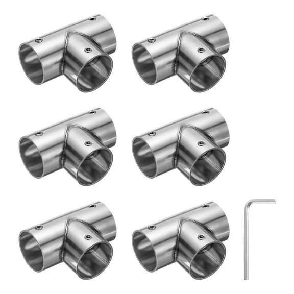 Uxcell 6Pcs Tee Structural Pipe Connectors 1" Fit Pipe Dia 3 Way for DIY Shelf Garden Support