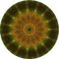 thumbnail image 1 of Ahgly Company Indoor Round Patterned Dark Yellow Green Area Rugs, 8' Round, 1 of 6