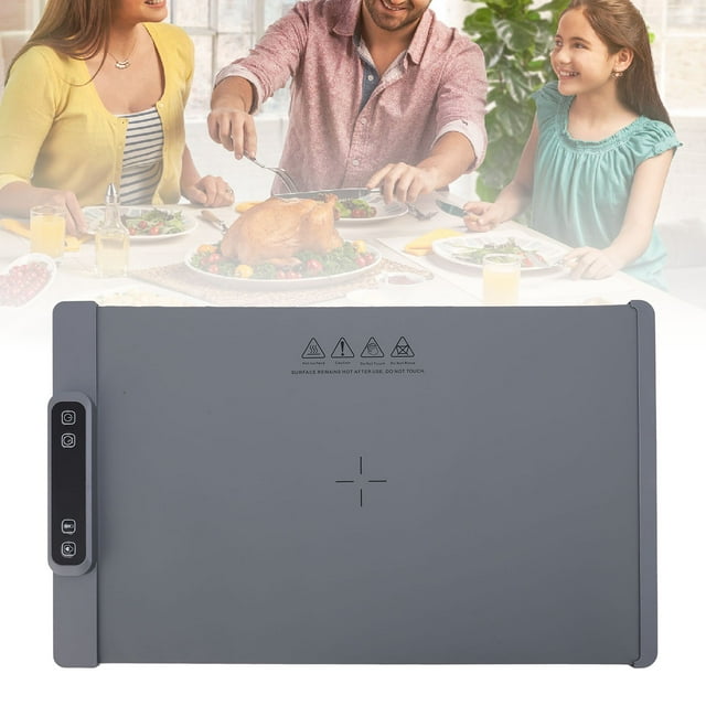 Plateau Chauffant Électrique, Tapis Chauffant pour Aliments Plateau Chauffant Électrique Chauffage Complet Enroulable Portable 3 Réglages de Température Réchauffeur Alimentaire Polyvalent pour Rassemblements Fêtes