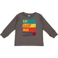 thumbnail image 3 of Inktastic Motocross BMX off Road Eat Sleep Mud Repeat Boys or Girls Long Sleeve Toddler T-Shirt, 3 of 5
