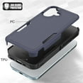 thumbnail image 3 of Allytechgroup Compatible for Apple iPhone 16 Plus, Rugged Shockproof Military Grade Protection Dual Layers Hard PC TPU Phone Case for iPhone 16 Plus, Darkblue, 3 of 5