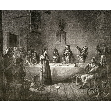 Aimee Cecile Renault 1774-1794 In Front Of The Revolutionary Committee 17 June 1794 From Histoire De La Revolution Francaise By Louis Blanc Canvas Art - Ken Welsh Design Pics (17 x 13)
