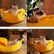 thumbnail image 2 of Winter Cat Banana Bed Dog House Warm Boat Pet Sleep Nest Cotton Cushion Coral Fleece Dog Pad Cat Mat (XL), 2 of 4