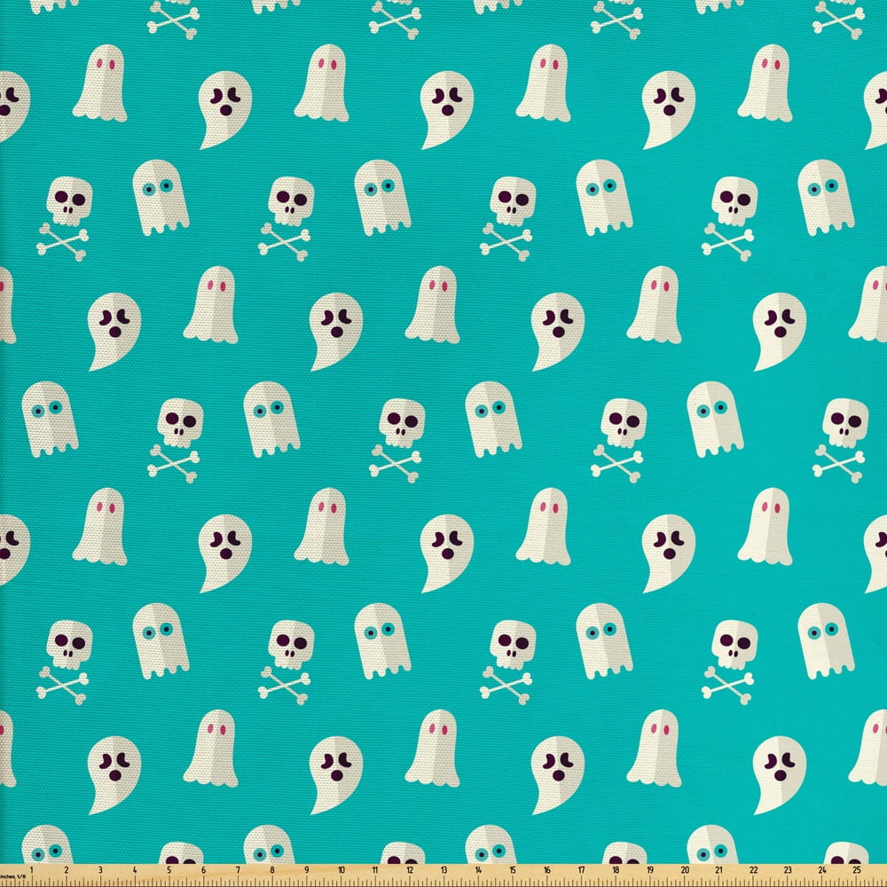 Ghost Fabric by The Yard, Scary Ghost Spirits Skulls and Bones on ...
