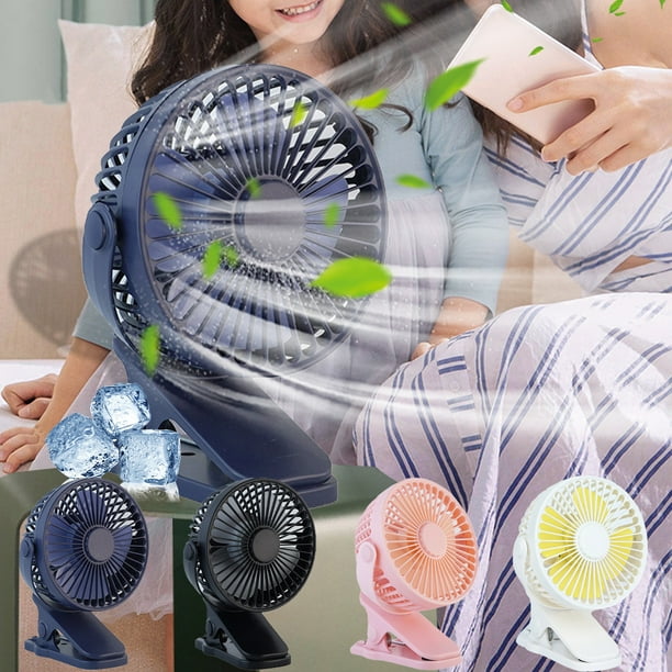 Fiudx Liquidación De Ahorros De Verano Ventilador Con Clip De Escritorio, Modelo Recargable De 4 Pulgadas, Silencioso, Viento Fuerte, Cochecito Pequeño Plegable, Ventilador Pequeño Para Estudiantes A