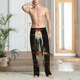 thumbnail image 5 of Uemuo Glitch Screaming Skull Pattern Men's Wide Leg Palazzo Lounge Pants with Pockets Light Weight Loose Comfy Casual Pajama Pants-X-Large, 5 of 9