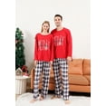 thumbnail image 2 of Christmas Pajamas Family Matching Sets, Cute Printed Xmas 2 Piece Sleepwear Pjs Jammies, T shirt Tops + Plaid Pants Set for Couples/Women/Men, 2 of 6