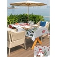 thumbnail image 4 of Outdoor Tablecloth with Umbrella Hole and Zipper, Grey Christmas Rectangle Table Cloth 52x70 Inch Waterproof Tablecloth, Snowman Xmas Balls Pine Needle Tree Picnic Table Cover for Patio Camping, 4 of 7
