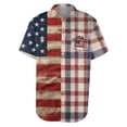 thumbnail image 5 of Domuza Patriotic Shirts 4th Of July for Men Usa Flag Pattern Casual Lapel Button Short Sleeve Tshirts 2026 New Fashion Comfy Tops with Pockets Wine M, 5 of 5