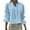 Light Blue, variant on Women's Pleated Cotton Linen Blend Blouse Relaxed Fit Hidden Button Crop Tops Trendy Flowy Flutter Sleeve Shirt for Casual Spring Wear Black