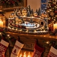 Animated Holiday Train & Ice Rink Scene, 3D Lighted Christmas Village ...