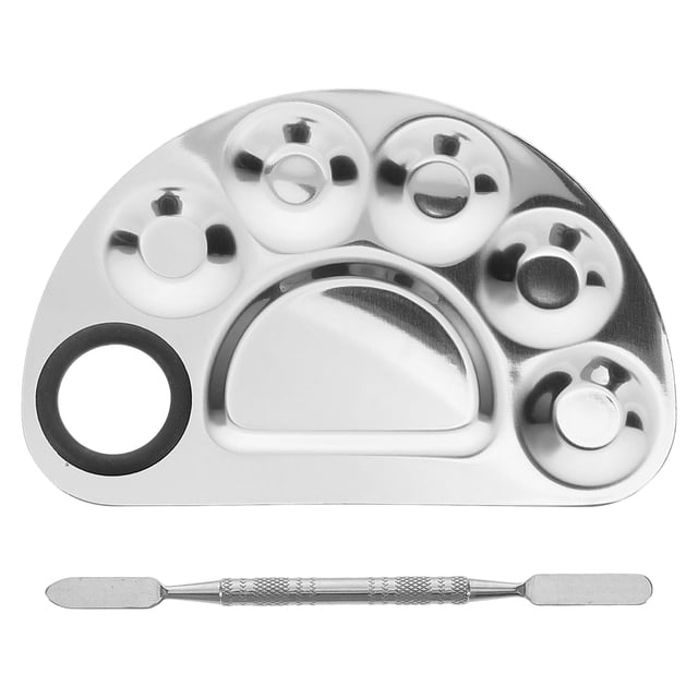 Stainless Steel Makeup Mixing Palette And Spatula Set For Foundation Nail Art And Cosmetic Applications Makeup Tools For Artists And Enthusiasts