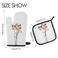 thumbnail image 2 of Yayeee Oven Mitts and Pot Holder Set of 2 Heat Resistant Kitchen Gloves Baking Hot Pad, Colorful Flower, 2 of 5