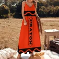 thumbnail image 2 of Orange Crayon Costume Sleeveless Dress women's evening dresses dress for women024 women's dresses luxury, 2 of 6