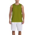thumbnail image 4 of Gaeub Olive Men's Mesh Basketball Jersey, Quick-Drying Sleeveless Top S-4XL, Loose Muscle Tank Top -XX-Large, 4 of 9