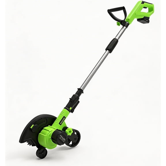 Riedhoff 9" Cordless Lawn Edger, 20V 4.0 Ah Battery, 3 Cutting Depths, Adjustable Handle, Grass Green