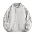 thumbnail image 2 of Mens Bomber Jacket Lightweight Thin Windbreaker Jackets Casual Summer Coats with Zipper Pockets Gray XXL, 2 of 7