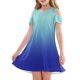 thumbnail image 3 of Teen Girls Dresses Gradient Cold Shoulder Dress Soft Breathable Fabric Perfect for Casual Summer Outings Sizes 4-12 ,Sie:110, 3 of 7