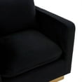 thumbnail image 3 of LeisureMod Nervo Velvet Accent Arm Chair With Gold Base In Midnight Black, 3 of 7