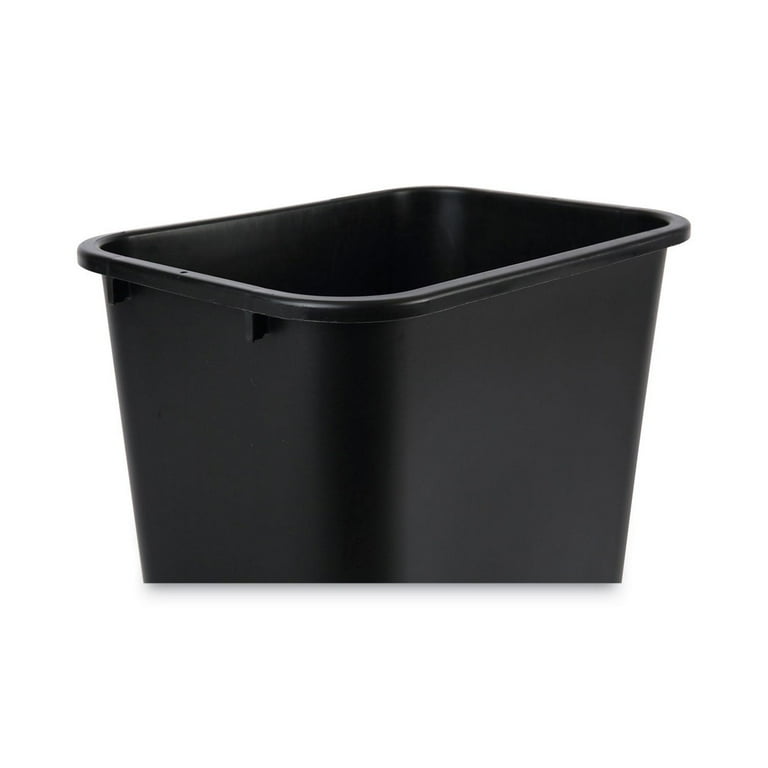 Boardwalk 41 Quart Black Plastic Trash Wastebasket - Durable, Soft