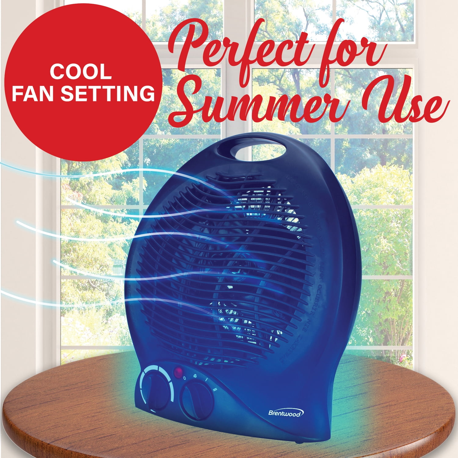 Brentwood Kool Zone 1,500-Watt-Max Portable Electric Space Heater and Fan, Black, H-F301BK