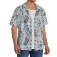 thumbnail image 2 of KLL Winter Gnome And Snowman Print Men's Shirt Short Sleeve Button Down Summer Cuba Beach Shirts- Medium, 2 of 5