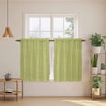 thumbnail image 3 of Vintage Fruit Green Kitchen Curtains, Farmhouse Retro Solid Color Linen Texture Light Filtering Window Curtain Panels, 2Pcs Rod Pocket Window Treatments Set for RV Dining Room Study Room 42x45 Inches, 3 of 9