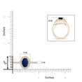 thumbnail image 4 of ANGARA Natural Oval 1.55 ct Blue Sapphire Halo Ring with Diamond Accents in 14K Rose Gold for Women (Size-8x6mm) | September Birthstone, Anniversary, Jewelry Gift for Women | Natural Sapphire Ring, 4 of 9