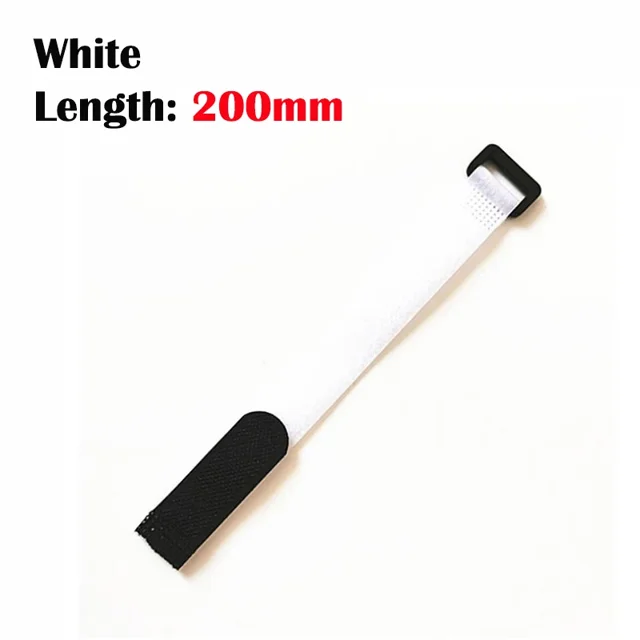 10-300 Pcs Sangles en Nylon Réutilisables à Crochet et Boucle, Ruban de Fixation Inversé Coloré, Attaches de Câble Autocollantes, Lot d'Enroulements, Attaches Fixes, Bricolage Blanc x 200mm 10 Pcs
