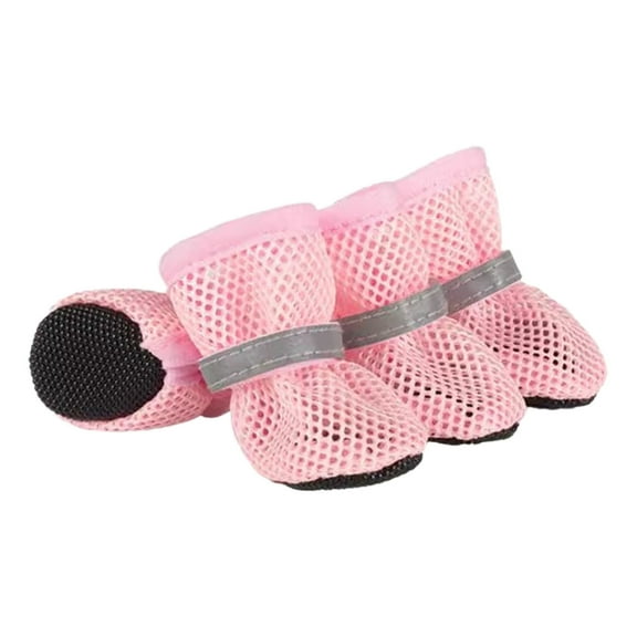 Pet Accessories Breathable Mesh Dog Shoes Comfortable Protector for Dogs and Cats Outdoor Walking with Reflective Strips Soft Sole Booties 4PCS