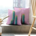 thumbnail image 6 of LALILO Throw Pillow Covers Neon Cactus Minimal Creative Cactus Minimal Cushion Cover 18" x 18", 2 Pack, 6 of 6
