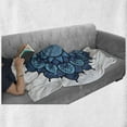 thumbnail image 6 of Lotus Soft Flannel Fleece Throw Blanket, Style Traditional Magic Vintage Leaves Symbolic Hippie Graphic, Cozy Plush for Indoor and Outdoor Use, 50" x 70", Sky and Violet Blue, by Ambesonne, 6 of 6