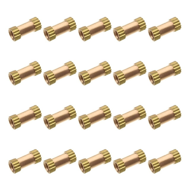 HUGFEG M2.5x8mm Female Thread Knurled Nuts,200PCS Hx3.8mm OD Brass Threaded Insert Embedment Nuts Hydraulic Welded Joint Injection Molding Assortment Kit for 3D Printing Injection Molding UA824-6509
