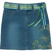 mary-kate and ashley brand - Girl's Embroidered Denim Skirt with Ribbon Belt