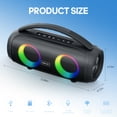 thumbnail image 2 of Vebreda Waterproof Bluetooth Speaker, 40W Stereo Portable Wireless Speaker with DJ Lights for Beach, Party, Black, 2 of 9