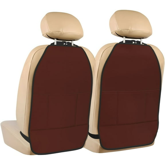 Goofa Brown Pattern Car Back Seat Protector for Kids (2 Pack) ,Anti-kick Storage Mat for Car Seats,Shields from Footprints