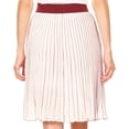 thumbnail image 2 of Sakkas Amira Accordion Pleated Midi Crepe Slim Skirt with Elastic Waist - Burgundy/mint - One Size Regular, 2 of 5