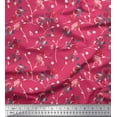 thumbnail image 1 of Soimoi Silk Fabric Leaves, & Rose Floral Printed Fabric 1 Yard 42 Inch Wide, 1 of 1