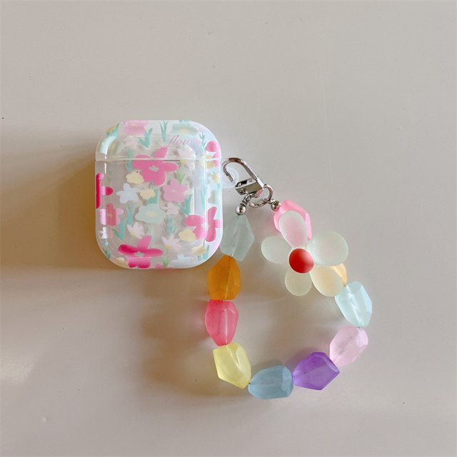 Small Fresh Pink Flowers For Apple AirPods 1 2 pro Bluetooth Headphone Cover 3rd Generation Silicone Soft Cover Protective Case