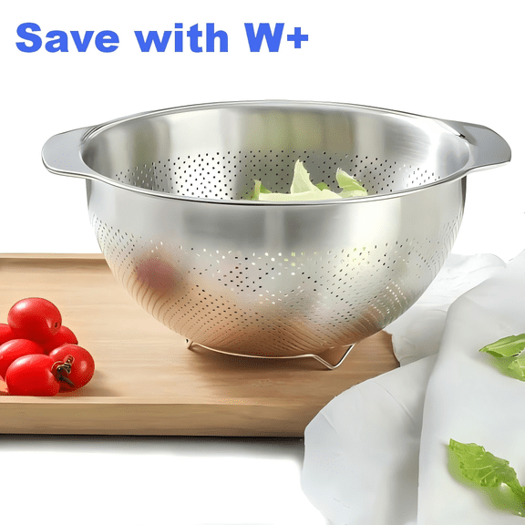 Stainless Steel Colander, 5-Quart Metal Colander for Pasta Rice and Vegetables, Rust Resistant Kitchen Strainer with Handle, Dishwasher Safe