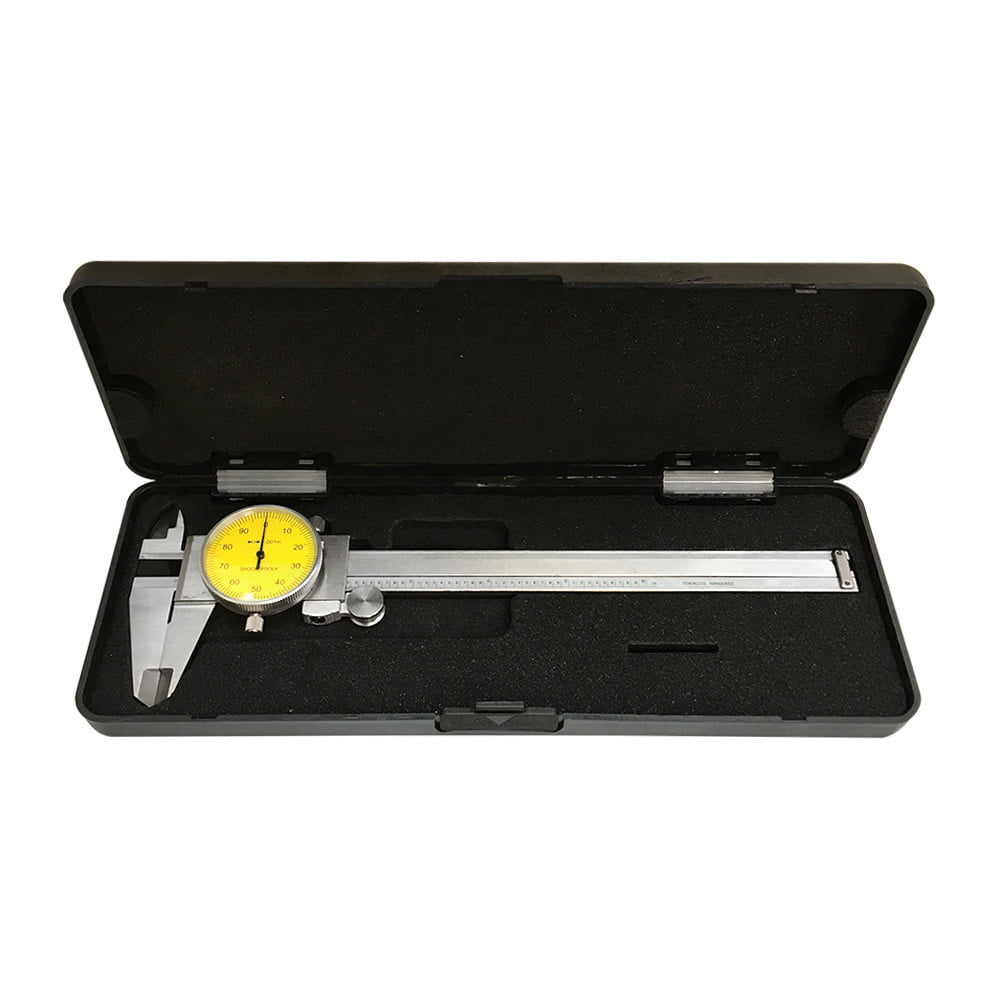 Yellow Face Dial 0.001 Inch Graduation 0-6 Inch Stainless Steel 4 Way Caliper 