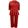thumbnail image 2 of gbyLJF Women's 2 Piece Casual Set Oversized Long Sleeve Zipper Blouse and Wide Leg Pant Solid Color Outfits Set for Casual Office Work, 2 of 4