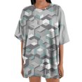 thumbnail image 1 of Blusa informal de manga corta con estampado geométrico de manga corta para mujer Fridja gope2755, 1 of 6