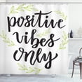 thumbnail image 1 of Ambesonne Positive Energy Shower Curtain, Vibes Only Leaves, 69"Wx84"L, Apple Green Grey, 1 of 3